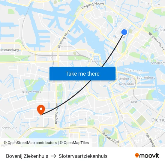 Bovenij Ziekenhuis to Slotervaartziekenhuis map