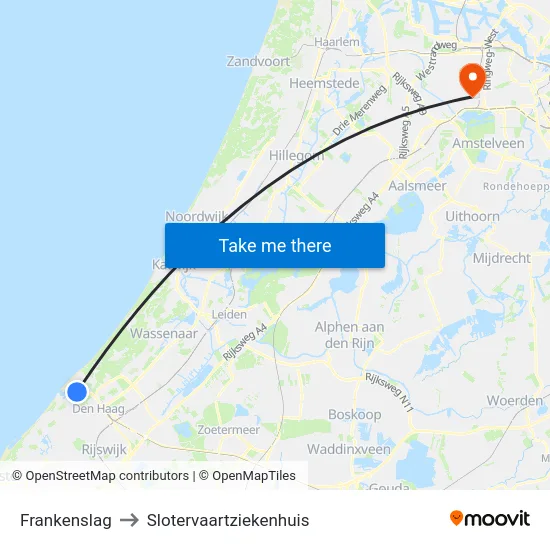 Frankenslag to Slotervaartziekenhuis map