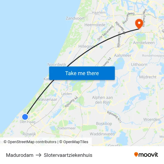 Madurodam to Slotervaartziekenhuis map