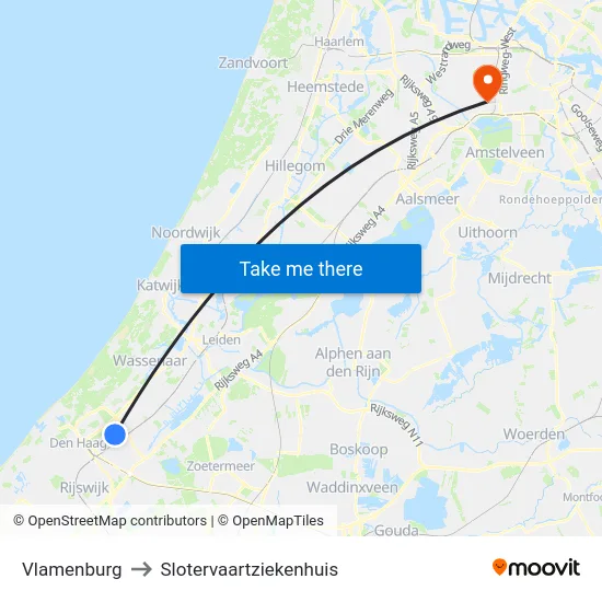Vlamenburg to Slotervaartziekenhuis map