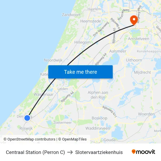 Centraal Station (Perron C) to Slotervaartziekenhuis map