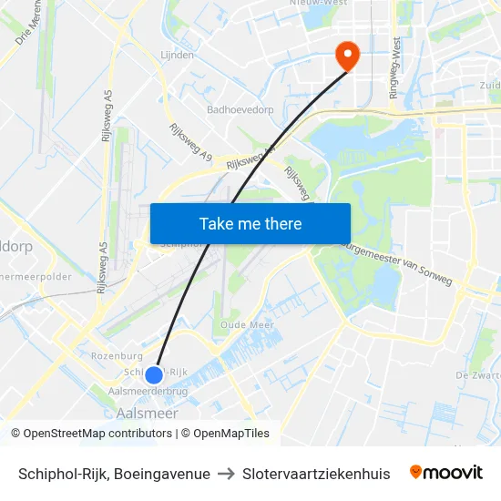 Schiphol-Rijk, Boeingavenue to Slotervaartziekenhuis map