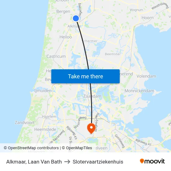 Alkmaar, Laan Van Bath to Slotervaartziekenhuis map