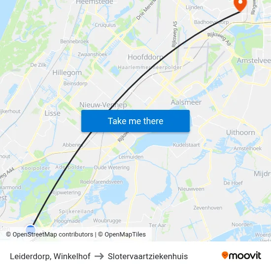 Leiderdorp, Winkelhof to Slotervaartziekenhuis map