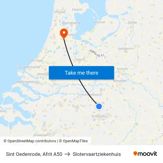 Sint Oedenrode, Afrit A50 to Slotervaartziekenhuis map