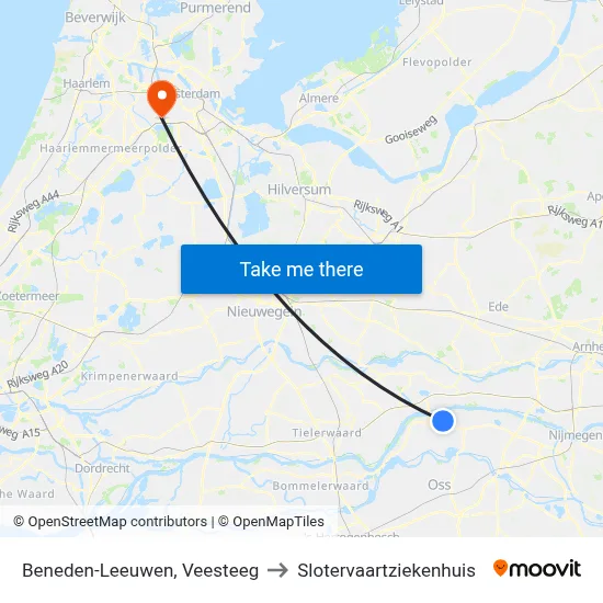 Beneden-Leeuwen, Veesteeg to Slotervaartziekenhuis map