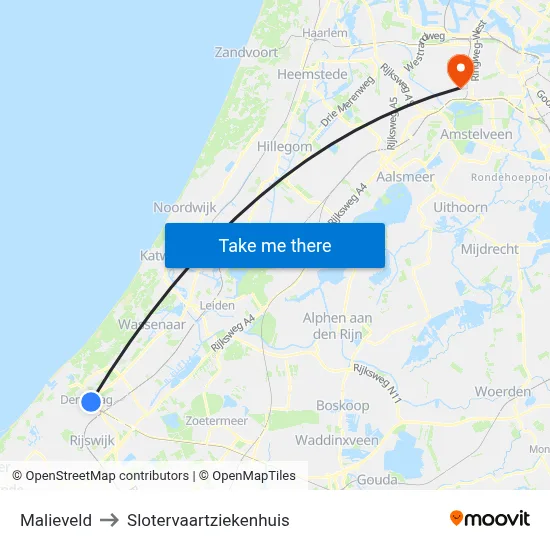 Malieveld to Slotervaartziekenhuis map
