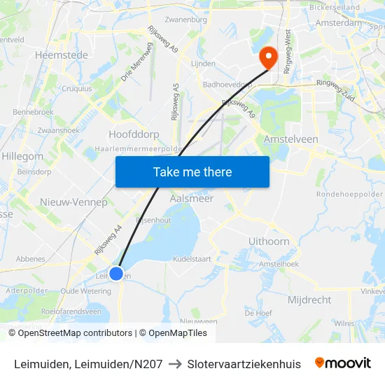 Leimuiden, Leimuiden/N207 to Slotervaartziekenhuis map
