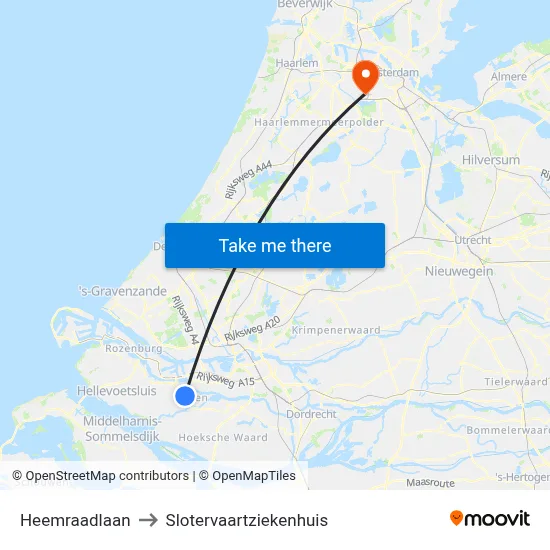 Heemraadlaan to Slotervaartziekenhuis map