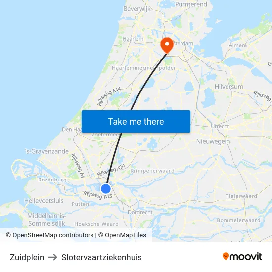 Zuidplein to Slotervaartziekenhuis map