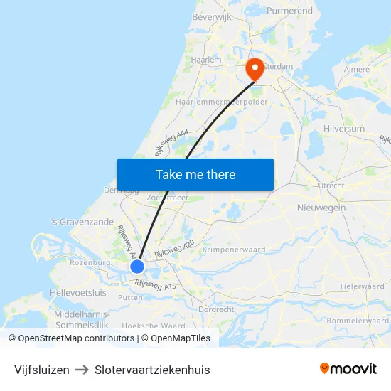 Vijfsluizen to Slotervaartziekenhuis map