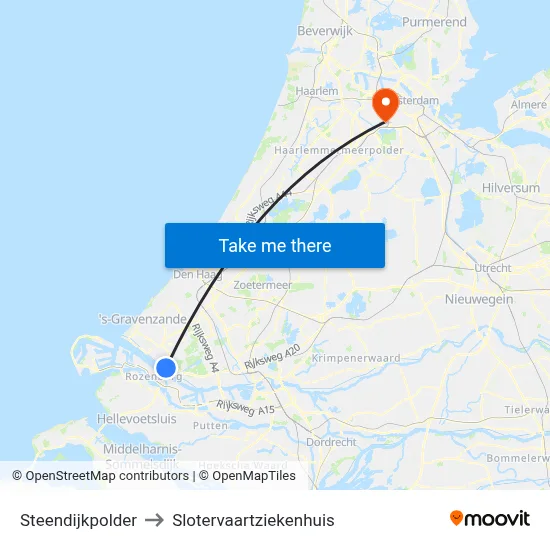 Steendijkpolder to Slotervaartziekenhuis map