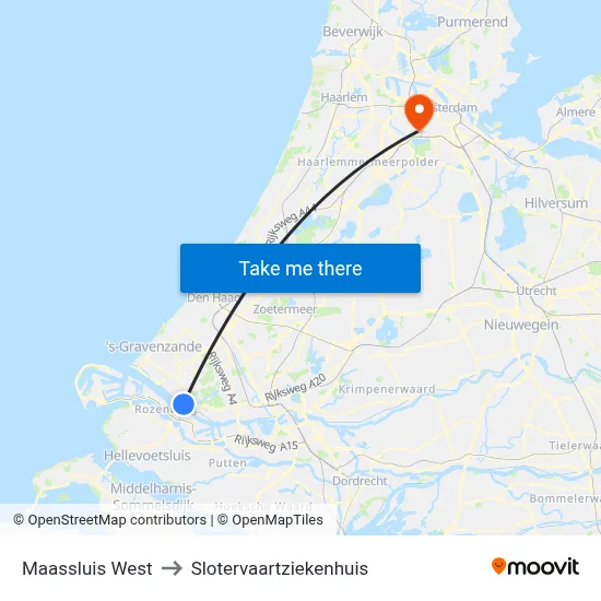 Maassluis West to Slotervaartziekenhuis map