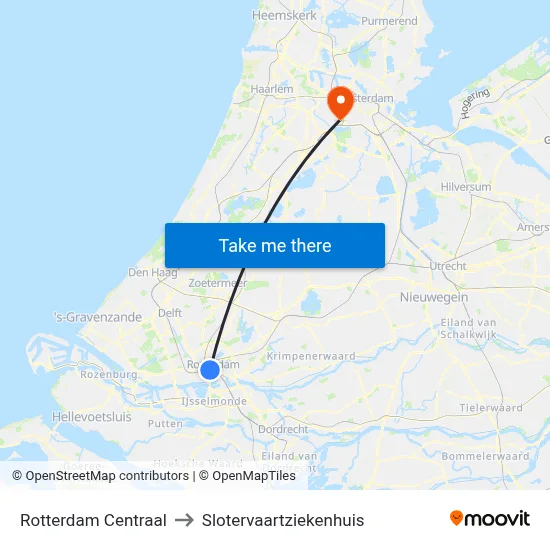 Rotterdam Centraal to Slotervaartziekenhuis map