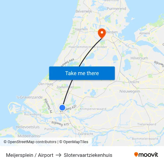 Meijersplein / Airport to Slotervaartziekenhuis map