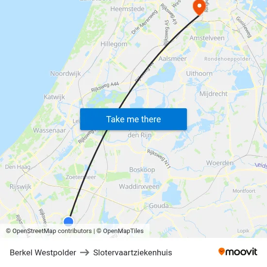 Berkel Westpolder to Slotervaartziekenhuis map