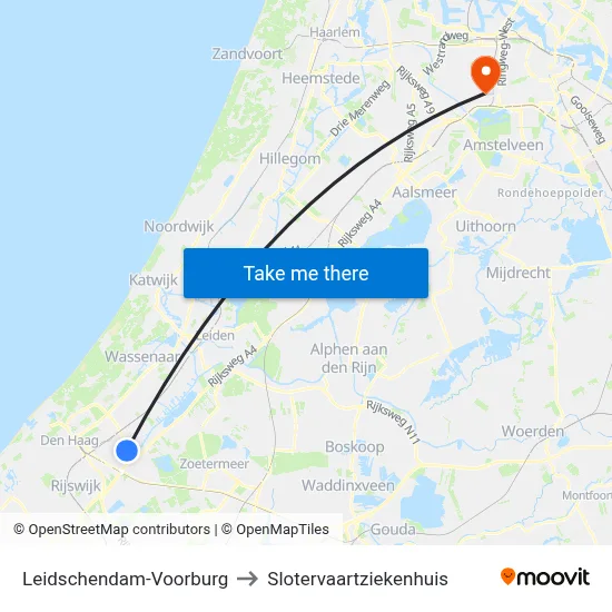 Leidschendam-Voorburg to Slotervaartziekenhuis map