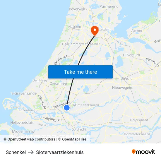 Schenkel to Slotervaartziekenhuis map