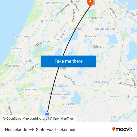 Nesselande to Slotervaartziekenhuis map
