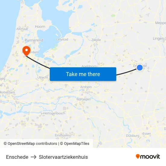 Enschede to Slotervaartziekenhuis map