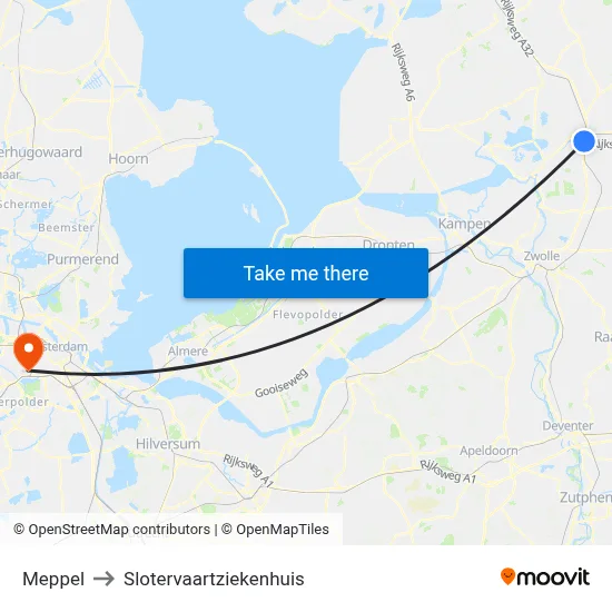 Meppel to Slotervaartziekenhuis map