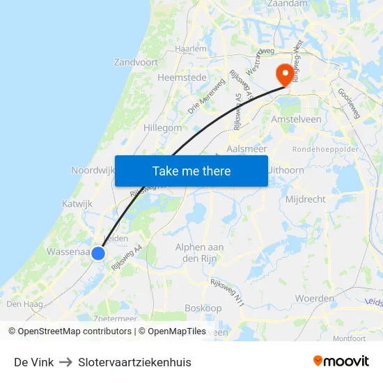 De Vink to Slotervaartziekenhuis map