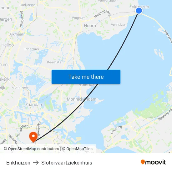 Enkhuizen to Slotervaartziekenhuis map