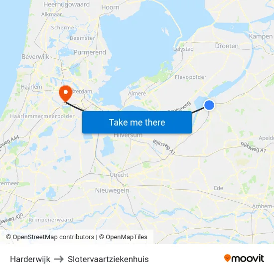 Harderwijk to Slotervaartziekenhuis map