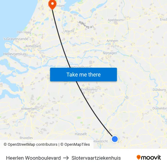 Heerlen Woonboulevard to Slotervaartziekenhuis map