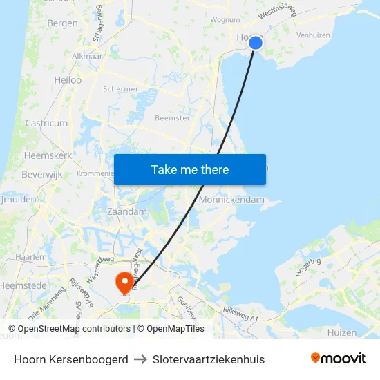 Hoorn Kersenboogerd to Slotervaartziekenhuis map
