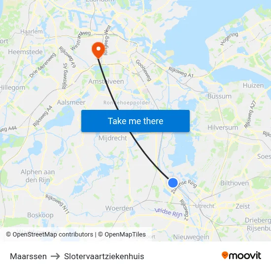 Maarssen to Slotervaartziekenhuis map