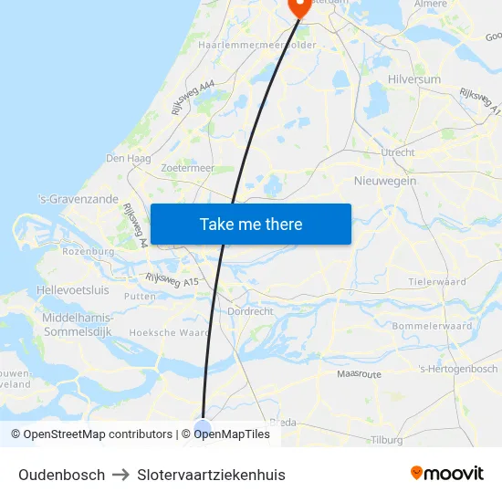 Oudenbosch to Slotervaartziekenhuis map