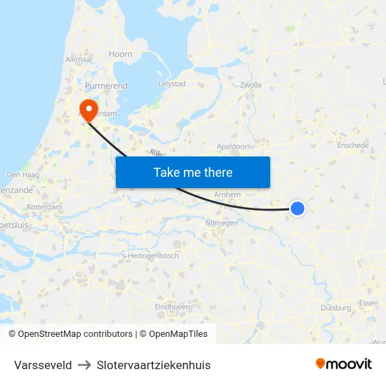 Varsseveld to Slotervaartziekenhuis map