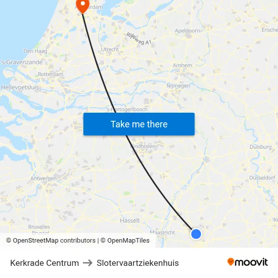 Kerkrade Centrum to Slotervaartziekenhuis map