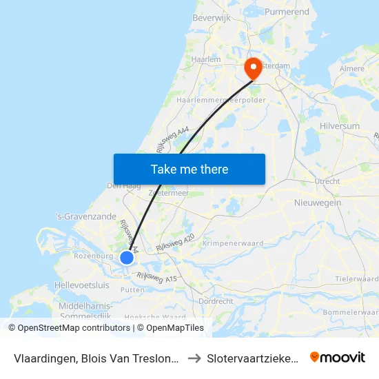 Vlaardingen, Blois Van Treslongstraat to Slotervaartziekenhuis map