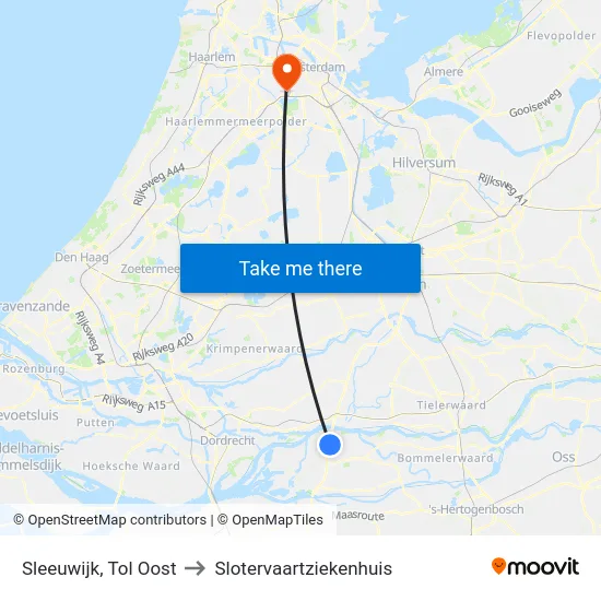 Sleeuwijk, Tol Oost to Slotervaartziekenhuis map