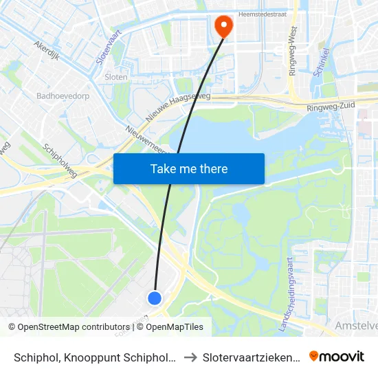 Schiphol, Knooppunt Schiphol Oost to Slotervaartziekenhuis map