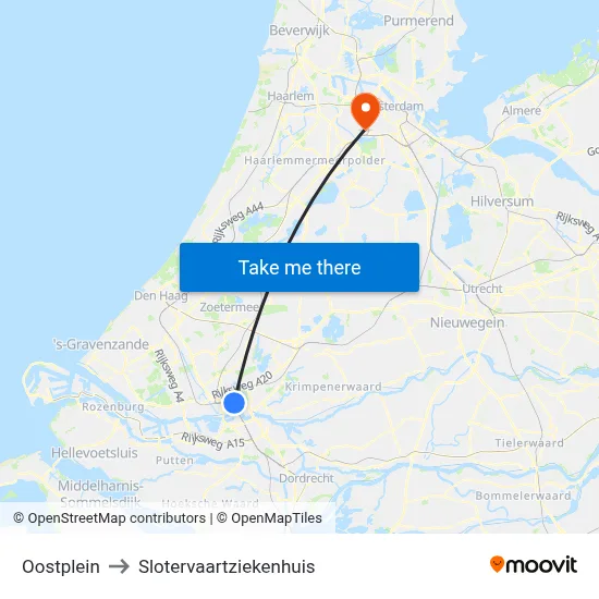 Oostplein to Slotervaartziekenhuis map