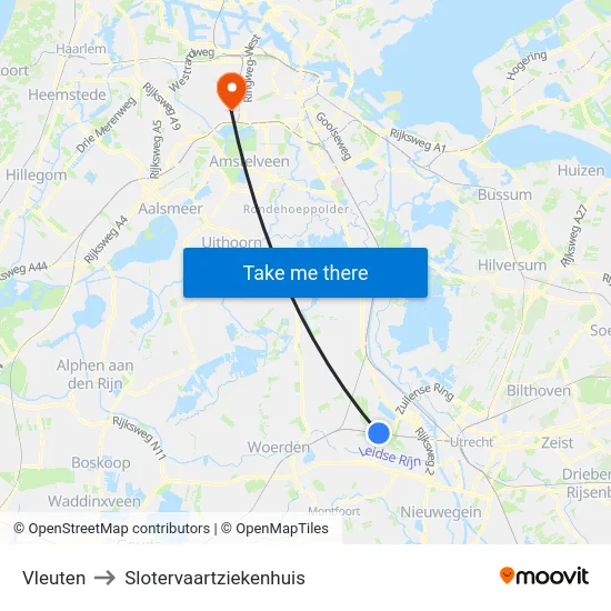 Vleuten to Slotervaartziekenhuis map