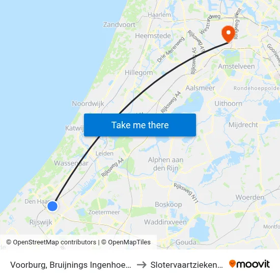 Voorburg, Bruijnings Ingenhoeslaan to Slotervaartziekenhuis map
