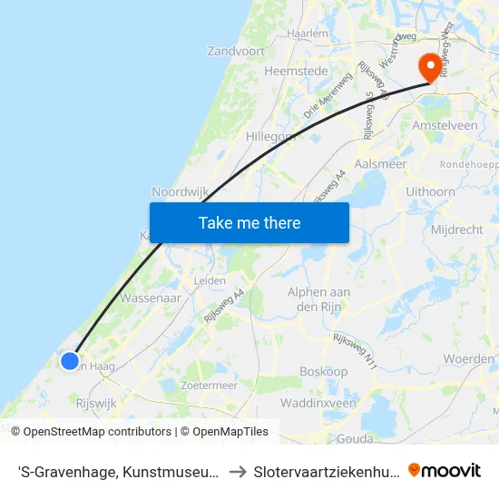 'S-Gravenhage, Kunstmuseum to Slotervaartziekenhuis map