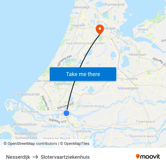 Nesserdijk to Slotervaartziekenhuis map