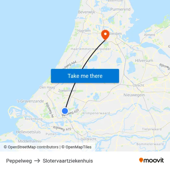 Peppelweg to Slotervaartziekenhuis map