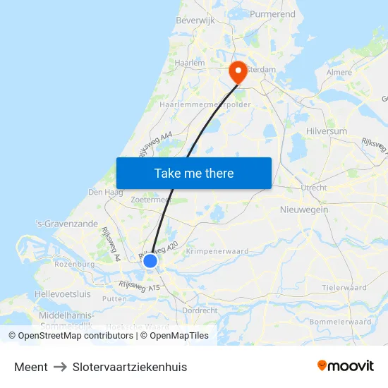Meent to Slotervaartziekenhuis map