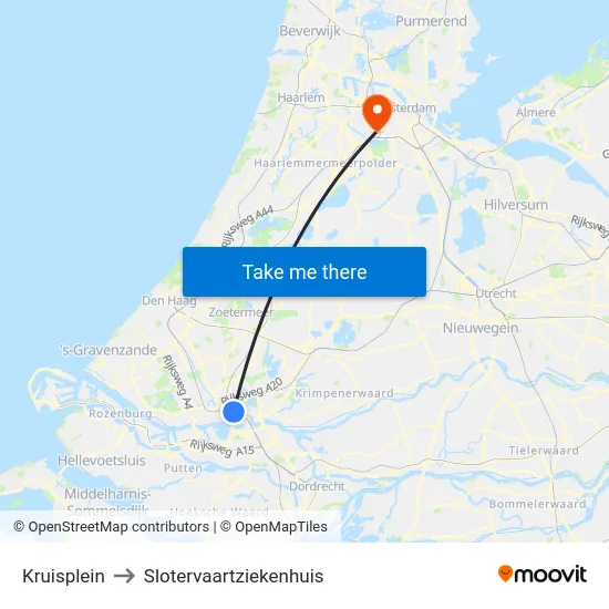Kruisplein to Slotervaartziekenhuis map