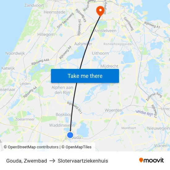 Gouda, Zwembad to Slotervaartziekenhuis map
