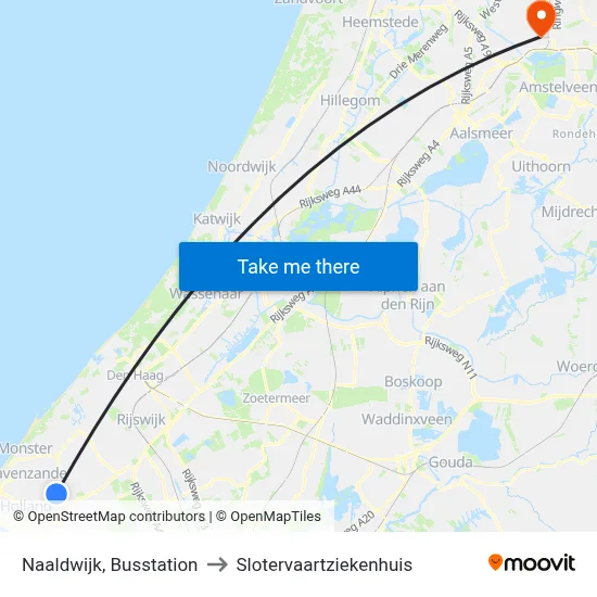 Naaldwijk, Busstation to Slotervaartziekenhuis map