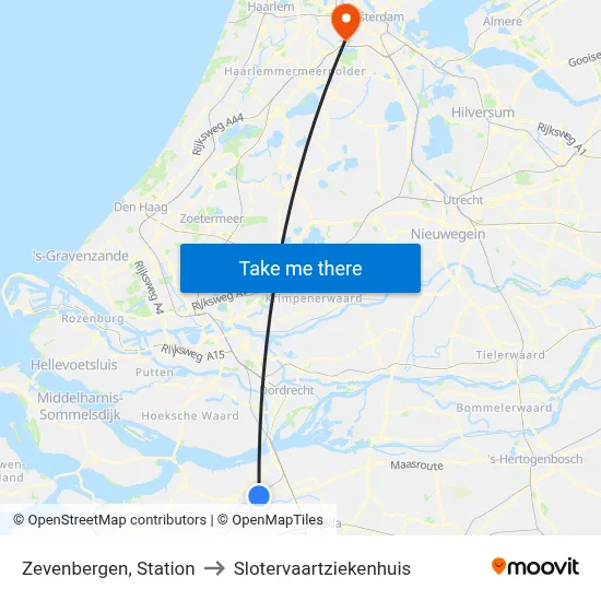Zevenbergen, Station to Slotervaartziekenhuis map