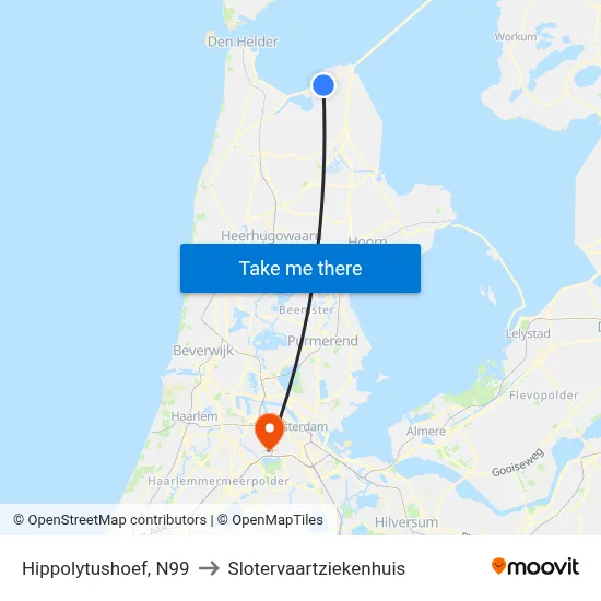Hippolytushoef, N99 to Slotervaartziekenhuis map