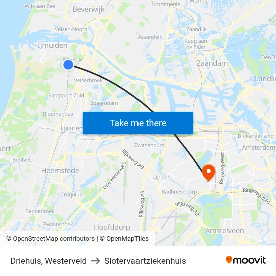 Driehuis, Westerveld to Slotervaartziekenhuis map